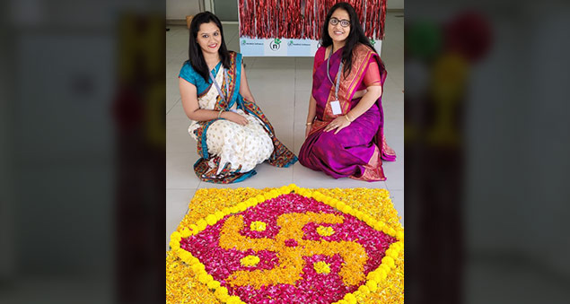 team enjoying diwali 2022 with cultural programs and festive lights