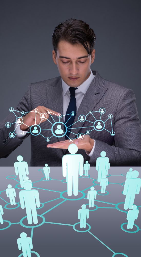 HR manager using an AI-driven employee engagement tool