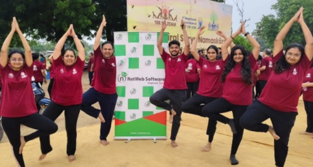 Celebrating Three Years of Wellness: NetWeb Marks International Yoga Day 2025 with Spiral Surya Namaskar